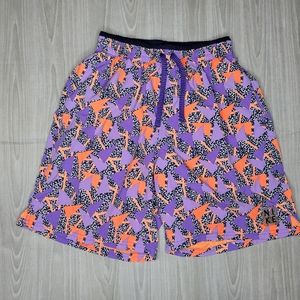 Nike Vibe Icon Logo 7" Volley Board Shorts Swim Trunks Retro Neon